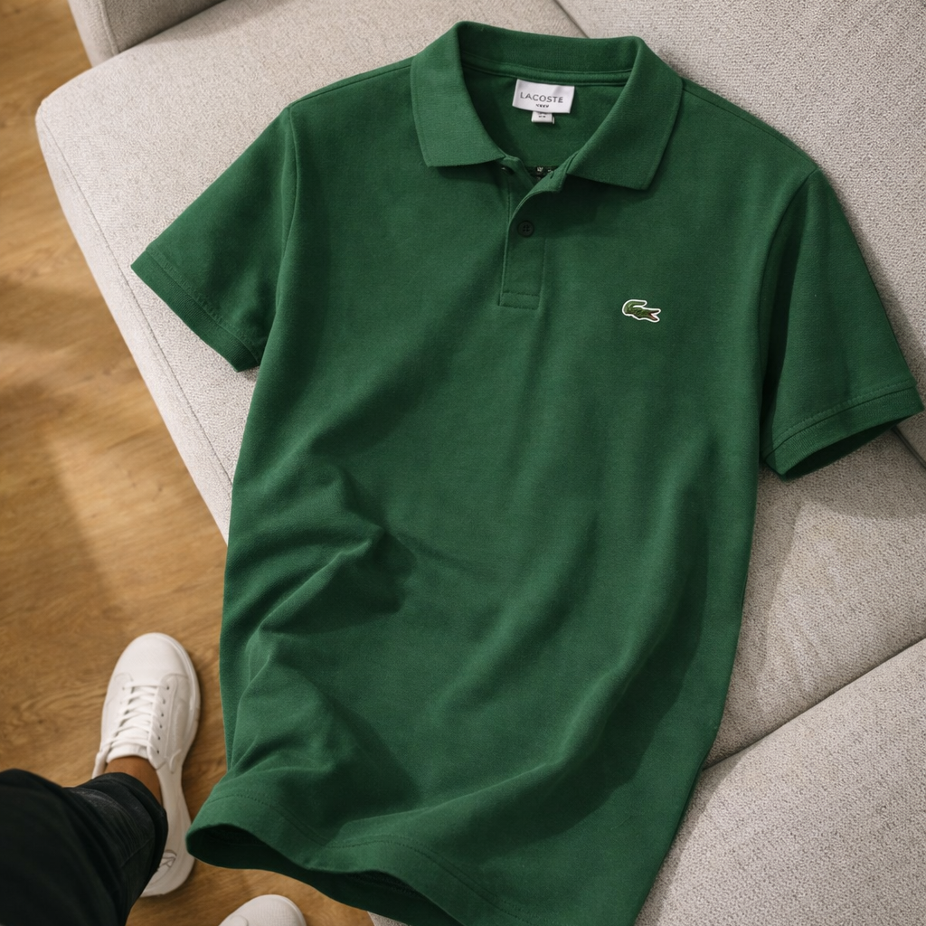 Lacoste Yeşil Nakışlı Polo Yaka Tişört