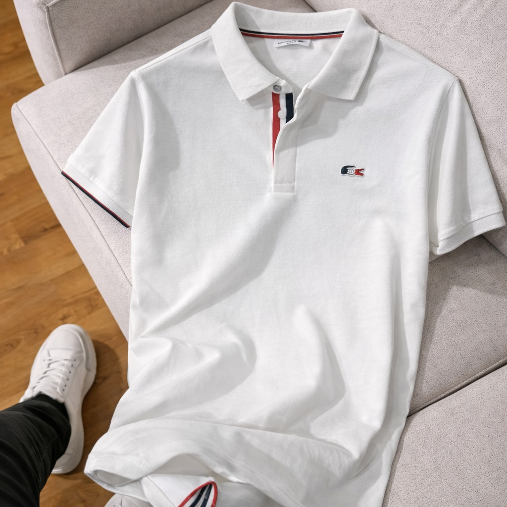 Lacoste Beyaz Detaylı Polo Yaka Tişört