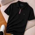 Tommy Hilfiger Detaylı Fermuarlı Siyah Polo T-Shirt