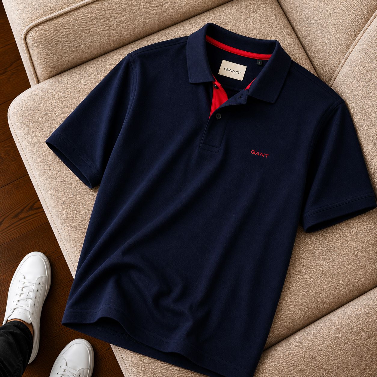 "GANT" Polo Yaka Lacivert Basic Tişört